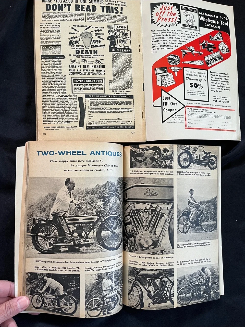 Vtg Lot 4 1955 MECHANIX ILLUSTRATED Magazines 50s DIY Transportation Cars Boats+